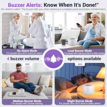 GSYY 2025 Upgraded  Retaineer Machine Deep Clean With Buzzer Alarm Versatile Denture Cleaner 45k Mouth Guard Cleaner Nig Guard Cleaner Dental Cleaning Pod 6 U/V Ligs - 杏色 - 查看 5