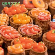 Miniature Creative Simulation Persimmon Figurine Persimmon Ruyi DIY Decoration Blind Bag Accessories Miniature Miniature Small Ornament - 4號-橘紅色柿子 - 查看 1