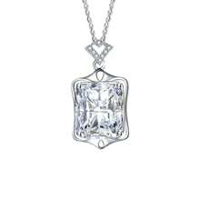 Collier pendentif en argent sterling 925 avec zircone, convient pour un port quotidien et comme cadeau - Blanc - Voir 2