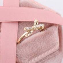 1pc Women's Fashion Ring, Minimalist Casual Style With Bow Decor, Suitable For Valentine's Day, Vacation, Commute, Date, Party, Wedding, Engagement, Gift For Wife, Girlfriend, Mother Birthday, Anniversary, New Year, All Seasons