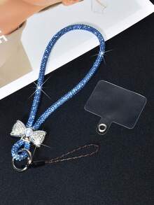 1条奢华水钻珍珠蝴蝶结装饰手机挂绳，创意全水钻钥匙扣吊坠，时尚多彩闪亮腕带，短款手持耐用防丢通用智能手机腕带，适合女性日常、约会、度假、旅行、工作，是送给母亲和女友的绝佳生日礼物 - 彩色 - 查看 20