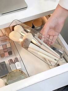 Transparent Drawer Storage Box, With Dividers, Multiple Sizes Available, Stackable Storage, Suitable For Desktops, Office Desks, Cosmetics, Office Supplies And Miscellaneous Items, Drawer Storage Box, Study Room Decor, Autumn Decor, Holiday Decor, Room Decor, Home Decor, Autumn Decor, Bedroom Decor, Sunny Travel Cool Drawer Storage Box, Cosmetic Storage Box, Drawer Dividers, Room Decor, Bedroom - Clear - View 4