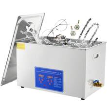 Limpiador ultrasónico  de 30 l para limpiar gafas y dentaduras postizas. Limpiador ultrasónico industrial comercial con temporizador digital y cesta limpiadora (30 litros). - 30 litros - Ver 8