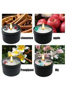 1支装香氛蜡烛，铁罐包装，家居装饰蜡烛，70克/2.47盎司，优质大豆蜡，持久燃烧，舒缓香氛，百合/茉莉/苹果/葡萄/肉桂/零陵香豆/薄荷/薰衣草，8种香型可选，节日庆典蜡烛，新年、情人节、感恩节适用