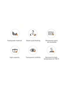 Microwave Round Bowl With Lid, PP Soup Bowl Steamer - Heat In 1-3 Minutes, Enjoy Delicious Kitchen Experience - Multicolor - View 10