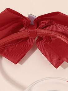 1 pieza Diadema con lazo de tela roja navideña, adorno de campana, accesorio de pelo lindo, adecuado para niñas y niños, regalo para fiesta de vacaciones