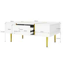Modern White And Black TV Unit With Tea Table Set - White - View 10