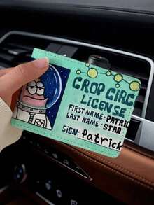 1pc SpongeBob 2-In-1 Car Document Holder, Suitable For Driver's License And Vehicle Registration! Cute Cartoon Design, High-Quality Durable Leather Material With Waterproof/Anti-Stain Function. Multi-Slot Design For Organized Storage, Perfect Fit And Convenient Open/Close. Ideal For Commuting Or Road Trips - Both Practical And Fashionable. A Great Gift For Auto Enthusiasts.