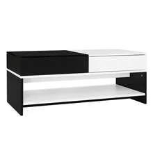 Modern TV Stand With Black And Wood Design – Spacious Storage Space, Robust Construction - Black and White - View 3