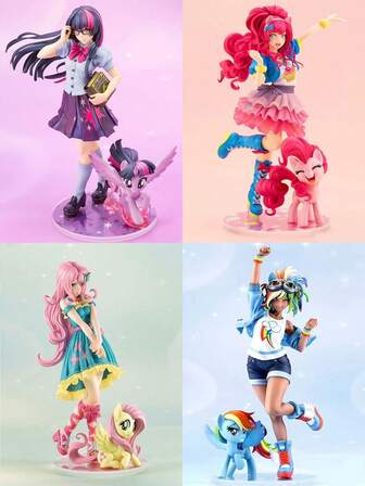 1pc My Little Pony Cute Cartoon Figure Ornament, Fluttershy, Twilight Sparkle, Rainbow Dash, Pinkie Pie, Fluttershy Anime Collectible, Can Be Placed In Bedroom, Desk, Computer Desk, A Beautiful Birthday Gift