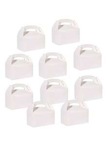 10个/1个棕色牛皮纸尖顶盒 - 适用于儿童生日派对、婚礼、婴儿派对，尺寸为6.2 x 3.5 x 3.5英寸，婚礼和生日用品，家居和派对装饰