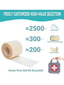 1roll Hydrocolloid Roll For Wound Care Hydrocolloid Patch Bandages With Self-Adhesive Bed - White - View 3