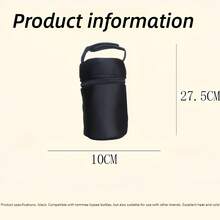 1个黑色保温奶瓶袋，防水，轻便，适用于婴儿车，兼容汤美星奶瓶 - 彩色 - 查看 4