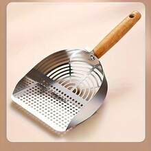 1pc Large Stainless Steel Cat Litter Scoop, With Ergonomic Handle And Drainage Holes - Durable Anti-Rust Design, Effectively Removes Clumps, Clean And Tidy, Suitable For 90 Degree Range Pet Waste Disposal. - Multicolor - View 6