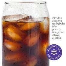 Set De 6 Vasos De Vidrio De 470 ml Con Forma De Lata De Refresco Transparente Con Tono Verde, Vasos De Taza De Caf Helado Y Cerveza, Cristalera Para Bebidas Fras Y Calientes - Transparente - Ver 6