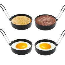 1/2 /4Stainless Steel Egg Cooking Rings - Perfect For Frying Eggs, Pancakes, And Omelets - Hotel Kitchen Tools And Accessories