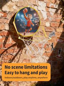 Jungle Animal Toss Game Wall Hanging Frame (4 Styles: Bear/Tiger/Fox/Gray Wolf), Interactive Early Education Throwing Toy For Ages 3+, Foldable & Storable, Family/Kindergarten Gift, Suitable For Christmas/Birthday Party (Balls Not Included) - Multicolor - View 7