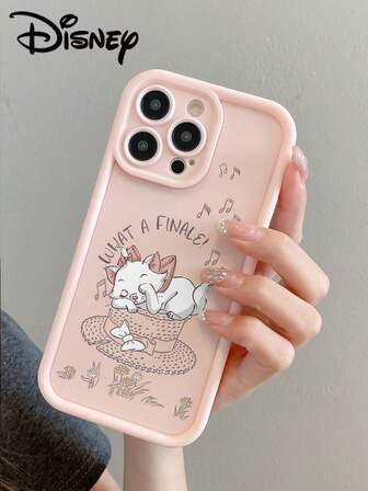 Disney 1pc Cartoon Bamboo Pink Shockproof TPU Material Phone Case, Suitable As Holiday Gift, Compatible With Apple 13/14/15/16/17 Pro Max, New Protective Cover