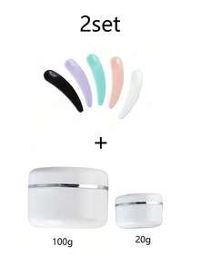 1/2set 30g Empty Cosmetic Jar, Refillable Travel Toiletries Container, Mask DIY Bottle With Lid, Leak Proof Travelling Accessories,With Makeup Spoon,Face Cream, Eye Cream, Lotion, Cosmetic Packaging Bottle,Ointment Bottles, Facial Mask Bottles, Empty Portable Cream Jar Cosmetic Container Travel Bottles(Spoon Color Random) - Multicolor - View 29