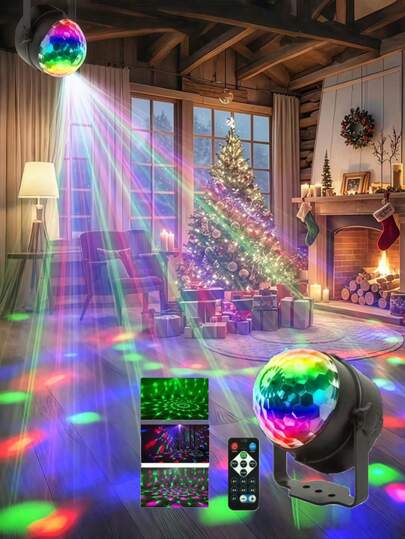 ضوء حفلة ديسكو إبداعي ب- 7 أوضاع - ضوء مسرح متغير اللون مفعل بالصوت ل- KTV والديكور المنزلي وأعياد الميلاد وحانات DJ - يعمل بالطاقة من USB، إضاءة للحفلات والرقص والمناسبات | LED متعدد الألوان | لوازم حفلة سهلة التركيب