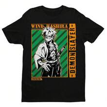 Anime Sanemi  Black T Shirt Size S - 5XL - 黑色 - 查看 1