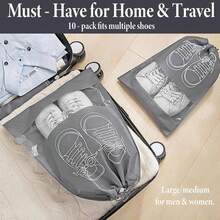 10 Pcs Travel Shoe Bag Travel Bags Covers For Traveling Packing, Travel Shoe Bags For Storage For Packing In Suitcase - 10 件(14.2 吋*10.6 吋) - 查看 4