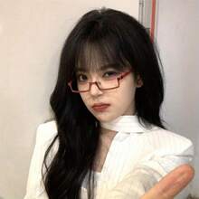 Royal Sisters Punk Style Half-Rim Glasses - High-End Transparent Lenses, No Power Needed, Fashionable Literary Decoration,  Accessory, Stylish Glasses, Durable Eyewear - 彩色 - 查看 6