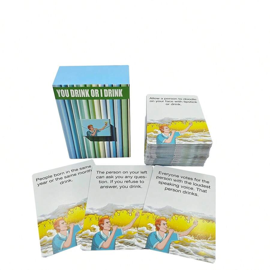 Drinking Party Game Cards For 2-8 Players, 100 Cards Competition And Questions, Voting, Christmas Gift Party. - Purple - View 1