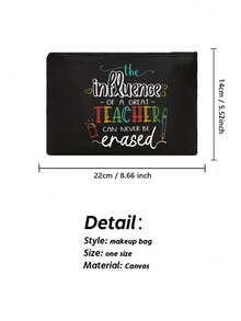 Túi tote vải lanh in chữ "Thầy cô giáo" sáng tạo, kèm ví và túi đựng mỹ phẩm, túi xách vải lanh thời trang dùng hàng ngày, túi tote vải lanh dung tích lớn, túi mua sắm đa chức năng, quà tặng tri ân thầy cô, thiết kế độc đáo, dung tích lớn, phù hợp cho các cặp đôi, bạn bè, đồ dùng cần thiết cho năm học mới, quà tặng ngày Nhà giáo. - Nhiều màu - Xem 11