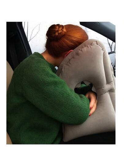 Inflatable Travel Airplane Pillow, Outdoor Nap Portable Neck Support Cushion