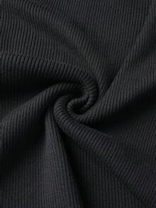Herren Rippstrick Rollkragenpullover, modische Strickware für den Alltag - Schwarz - Übersicht 9