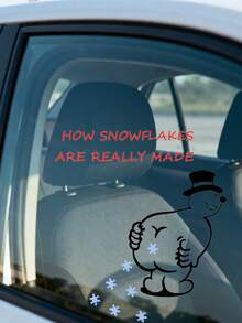 Autocollant de fenêtre humoristique de bonhomme de neige de Noël - Décoration de fenêtre de fête, avec le design drôle "Comment les flocons de neige sont vraiment faits". Idéal pour la décoration de fenêtre de Noël, le style festif de la maison et les accents saisonniers. Un autocollant de décoration de Noël unique pour le verre, le mur et la décoration de la pièce pendant la saison des fêtes. Cadeaux de Noël