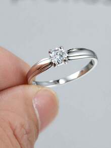 精美礼盒装优雅超闪亮立方氧化锆戒指，女士订婚派对首饰，高品质纯铜低过敏性不褪色，适合作为节日礼物