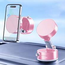 Adjustable Magnetic Suction Cup Upgraded Vacuum Magnetic Automobile Phone Cradles Car Phone Holder With 360° Rotation & Foldable Design Strong Magnetic Absorption Compatible With IPhone Desktop Stand Spring Gift - Pink - View 10