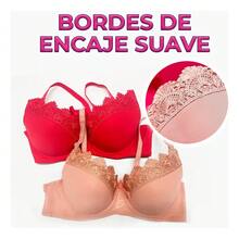 Brasier Sujetador Ropa Interior Ribete Encaje Copa Ajustable, lencería femenina, sujetador moderno con encaje, ropa interior cómoda, brasier ajustable copa, brasier elegante - Negro - Ver 5