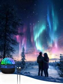 1 pieza Lámpara del cielo estrellado hipnotizante, agrega resplandor a tu romántico dormitorio y brilla para fiestas, aventuras de campamento y días festivos - El regalo soñado para cualquier ocasión y festividad (Navidad, Día de San Valentín, Pascua) con proyección de luces del norte, luz de ambiente para el dormitorio, lámpara celestial, lámpara de proyección de aurora, opción de regalo superior - luz policromática - Ver 2