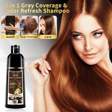 Brown Hair Dye Shampoo For Gray Hair – 10 Mins Plant-Powered Formula, Swiftly Covers Stubborn White Hair & Beard, Long-Lasting Even Shade, Nourishes Scalp & Restores Shine, Easy At-Home Hair Coloring, Unisex For Women & Men, Ideal For All Hair Types - 2pcs (棕色+棕色) - 查看 8