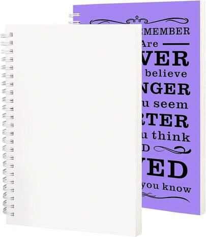 2Pcs Blank Notebook,Inspirational Gifts A5 Hardcover Sketch Book,Art Sketchbook Drawing, Unlined, Plain Sketch Book Women Men Work Writing,160 Pages (, Blank Page Black)