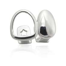 镂空几何光滑牙尖单颗牙齿装饰，朋克风派对牙齿饰品 - 金色銀色 - 查看 13