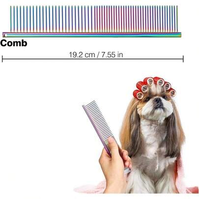 Sendowtek Tijeras para Mascotas, 6 Kit de Tijeras para Mascotas Profesionales de Acero Inoxidable para Gatos y Perros, Kit de Peluquería Canina para Perros o Gatos, Apto para Todo Cuerpo