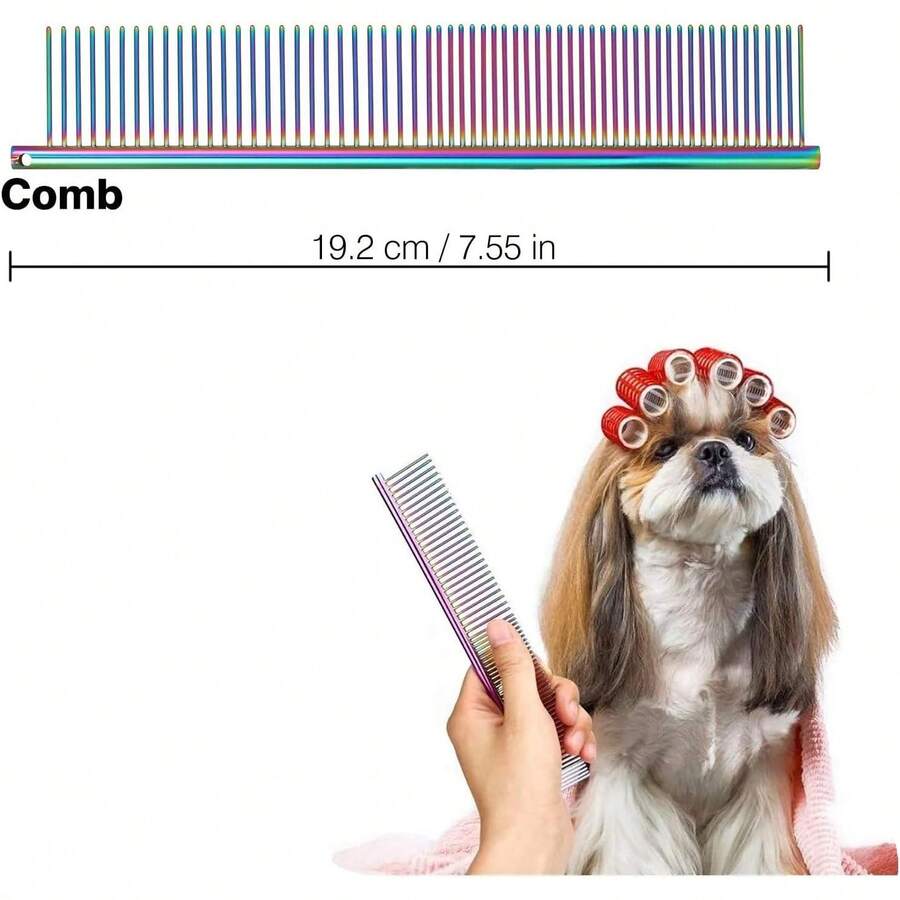 Sendowtek Tijeras para Mascotas, 6 Kit de Tijeras para Mascotas Profesionales de Acero Inoxidable para Gatos y Perros, Kit de Peluquería Canina para Perros o Gatos, Apto para Todo Cuerpo - 1 - Ver 1