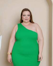 Vestido Lindo curto ombro só nula manga Plus Size do G1 ao G4 - Verde - Visão 2