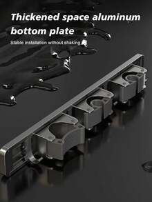 Cârlig de mop autoforant puternic, suport pentru mop montat pe perete, cârlig puternic pentru depozitare și suport de agățare, cârlig de mop de perete pentru baie și toaletă, dispozitiv de depozitare metalic portant care economisește spațiu pentru agățare, potrivit pentru casă, bucătărie, grădină, spălătorie și garaj - soluție durabilă de depozitare pentru unelte și echipamente