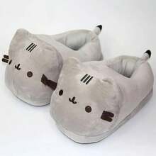 Cartoon Full Covered Cat Slippers Warm Winter Slides Soft Plush Doll Indoor Cute Anime Bedroom Shoes For Man Woman Home Use - A - Xem 6
