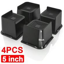 4 Pcs/Set 1-6 Inch Bed Risers Support Bed Lifter Couch Sofa Table Chair Leg - Black - View 5
