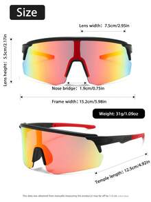 1pc Men One-Piece Street Style Hip Hop Punk Fashion Glasses Combination For Mountaineering Outdoor Cycling Bar Club Accessories - Multicolor - View 6