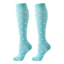 6 Pairs Heart Athletic Nurse Compression Socks Women Men Knee High Compression Socks Women Compression Socks Suitable For Running, Cycling, Hiking - Multicolor - View 9