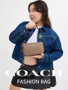 Coach Nolita 19 Shoulder Bags For Women Cute Hobo Tote Handbag Mini Clutch Purse With Zipper Closure - Khaki - View 4