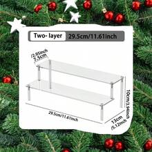 1 Desktop Transparent Acrylic Christmas Decoration Staircase Display Rack, Christmas Party Desktop Acrylic Trapezoidal Creative Decoration Decoration Ornament, Miscellaneous Items Staircase Display Shelf - Clear - View 16