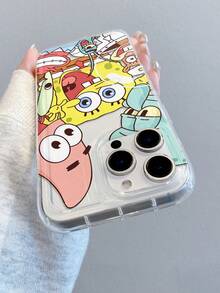 SpongeBob SquarePants 1 pezzo Custodia per telefono alla moda con motivo cartone animato /Patrick/Mr. Krabs/Boss con cuscino d'aria perforato antiurto, custodia protettiva compatibile con Samsung/Apple 17/16/15/14/13/12/11 Pro Max/12 Pro/14 Plus e altri modelli - Multicolore - Visualizzare 3